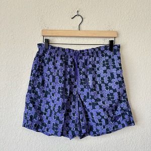 VINTAGE NIKE Womens Purple Plaid / Polka Dot Water Shorts